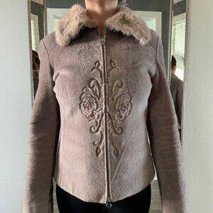 Luxury Winter Jacket Women - Pony Hair with Mink Fur Collar Small